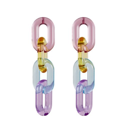 Orecchini a catena resina effetto jelly