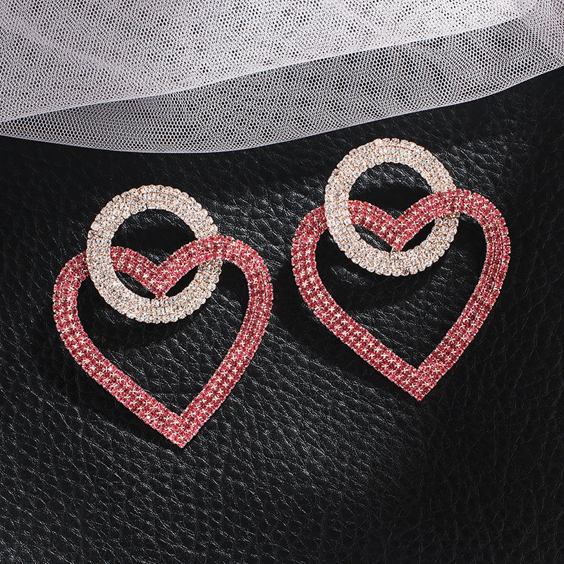 Orecchini Heart Shape con strass scintillanti