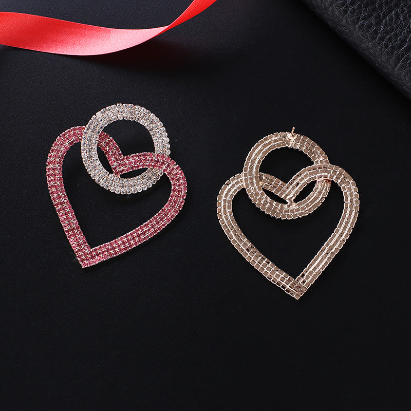 Orecchini Heart Shape con strass scintillanti