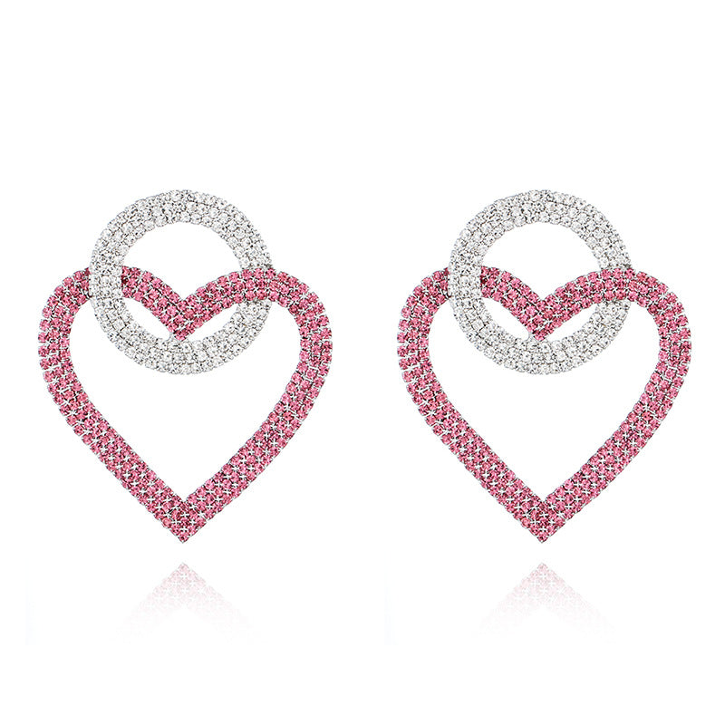 Orecchini Heart Shape con strass scintillanti