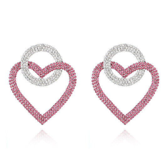 Orecchini Heart Shape con strass scintillanti