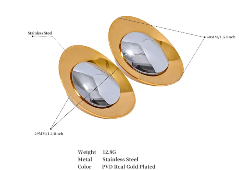 Orecchini a bottone "Concentric circles"