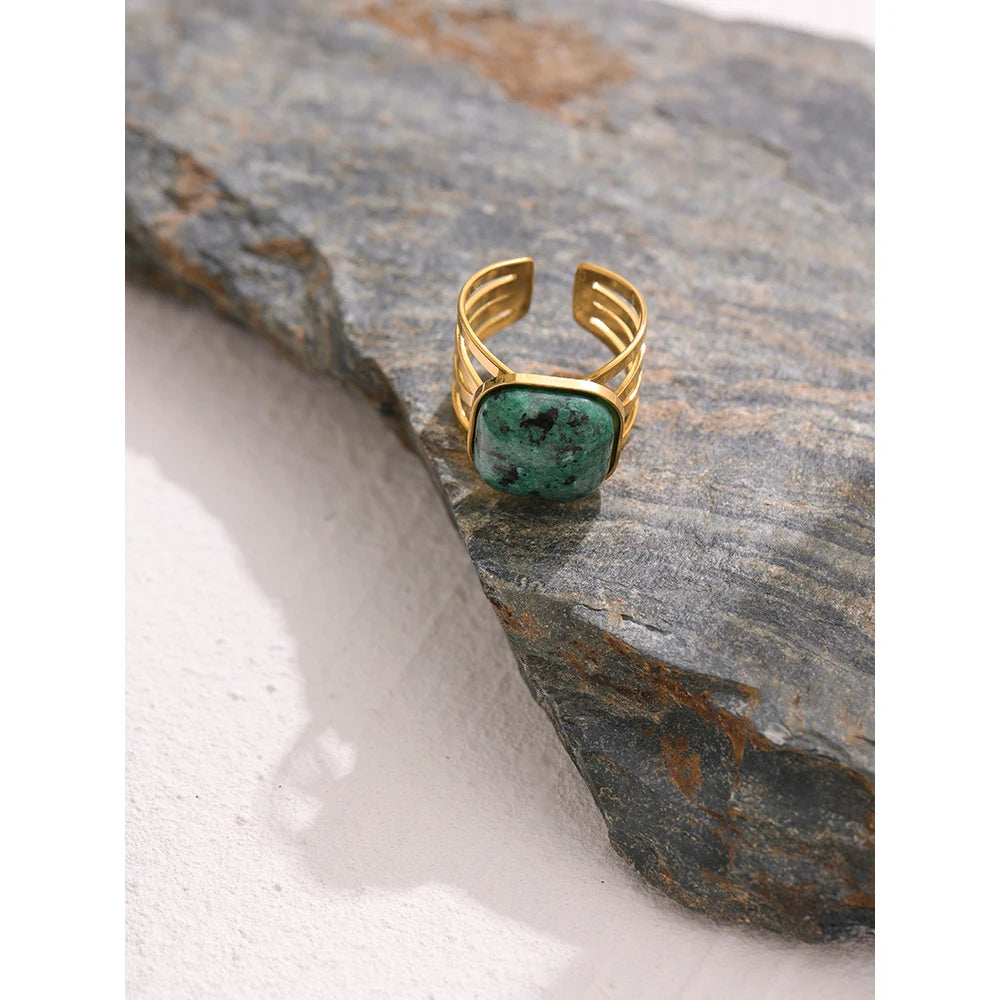 Anello “African Style” con turchese verde