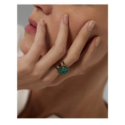 Anello “African Style” con turchese verde